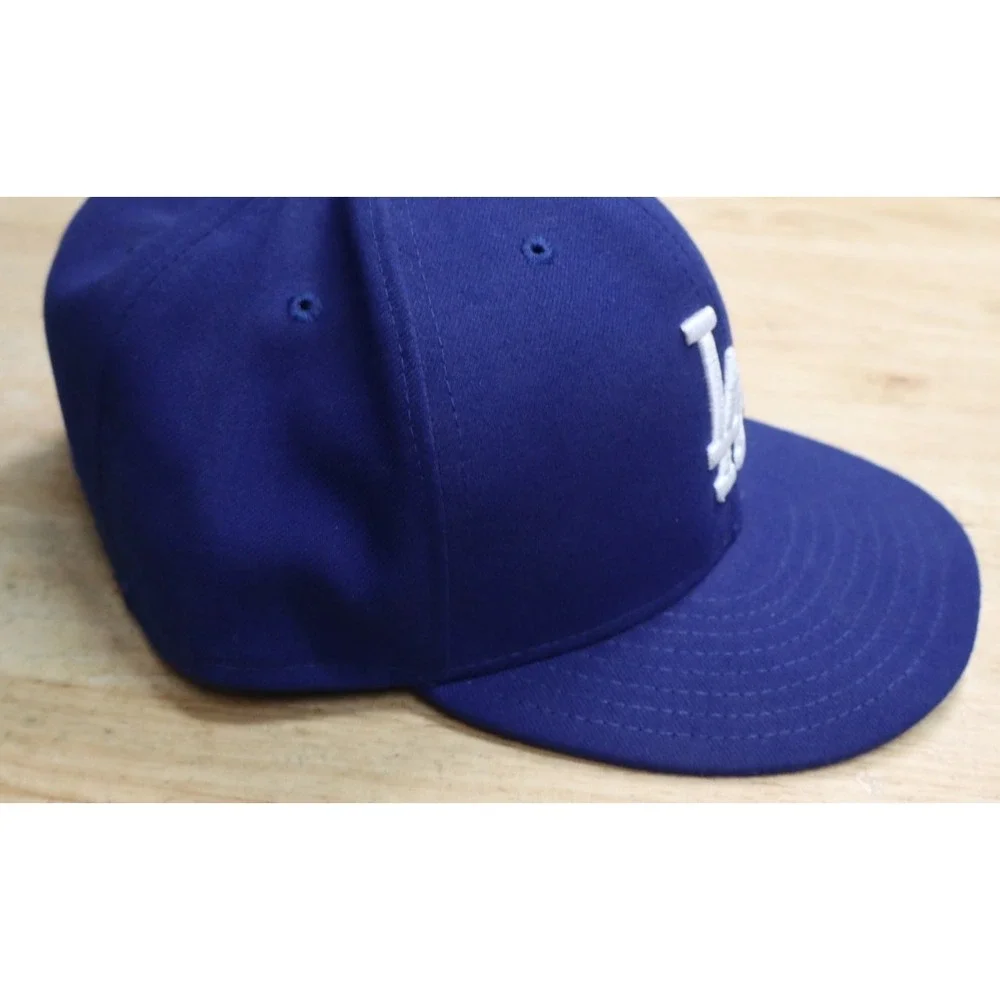 LA Dodgers New Era Fitted Hat 8 3/8 MLB Authentic Collection Blue USA Made